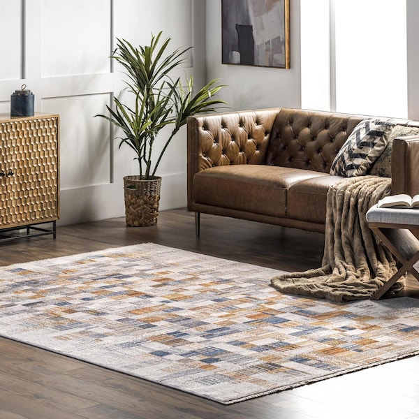 Nuloom Mindy Faded Contemporary Tiles Fringe Area Rug 4ft x 6ft KHMC51A-406 - main